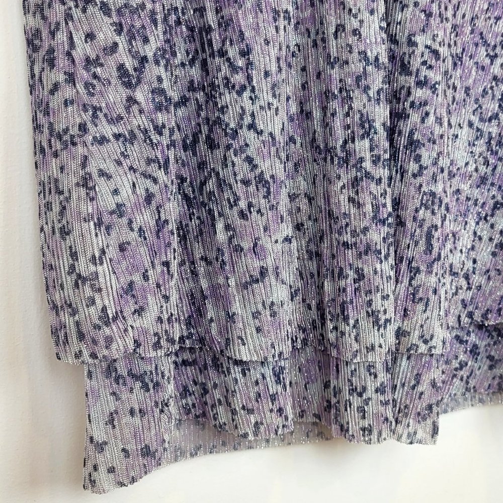 Anthropologie Shimmery Purple Metallic Frilled Neck Tank Top, Size Small, EUC - Picture 5 of 9